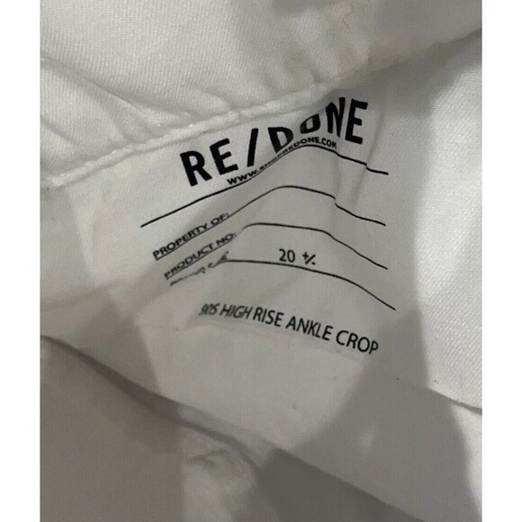 RE/Done Jeans Women’s 28 Orginals 90s High Rise Ankle Crop White Destroy - Picture 5 of 10